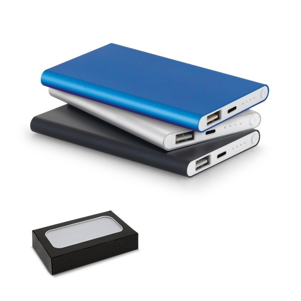 MARCET. Powerbank Slim 4'000 mAh aus Recyceltes Aluminium (100% rAL) und Recyceltes ABS (100% rABS)