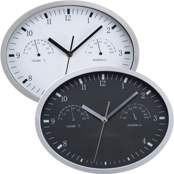 Wanduhr mit Hygro- und Thermometer