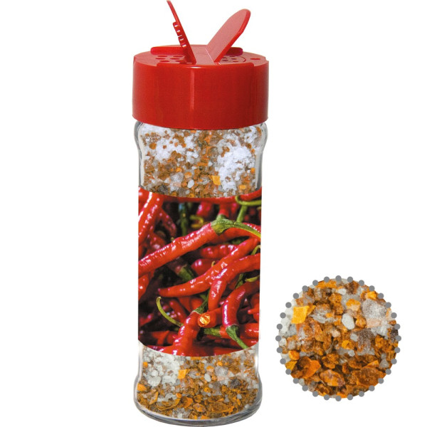 Gewürzmischung Chili-Salz, ca. 35g, Glas mit Streuaufsatz