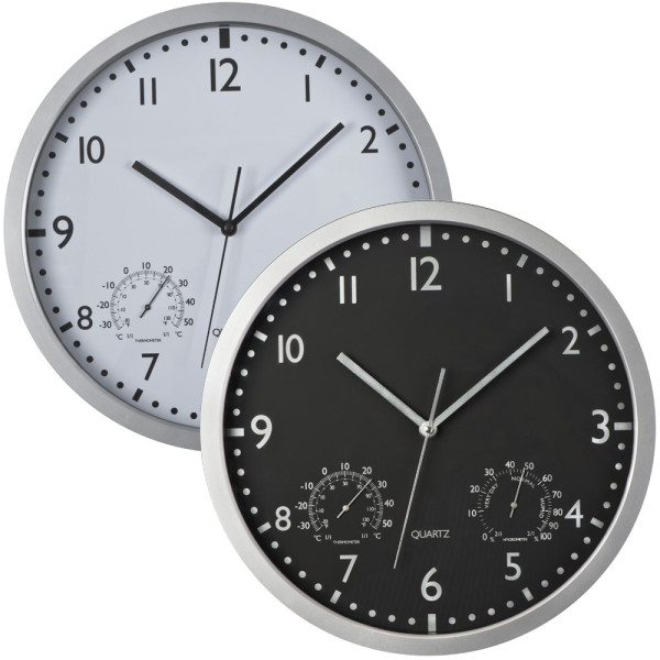 Wanduhr mit Hygro - und Thermometer