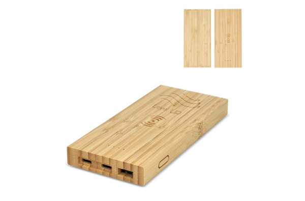 Bamboo Powerbank Wireless Charging 8000mAh