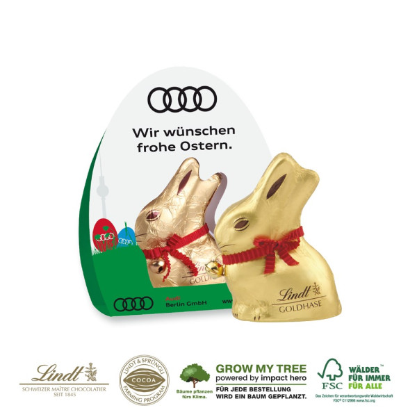 LINDT GOLDHASE IM WERBEAUFSTELLER, 50 g