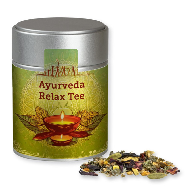 Ayurveda Relax-Tee, ca. 60g, Metalldose Midi silber