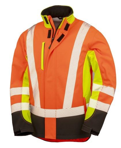 Result Genuine Recycled - Recycled 3-Layer Printable 3-Tone Safety Softshell Jacket