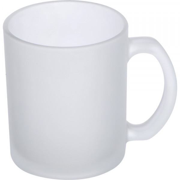 Glastasse weiß gefrostet, 300ml