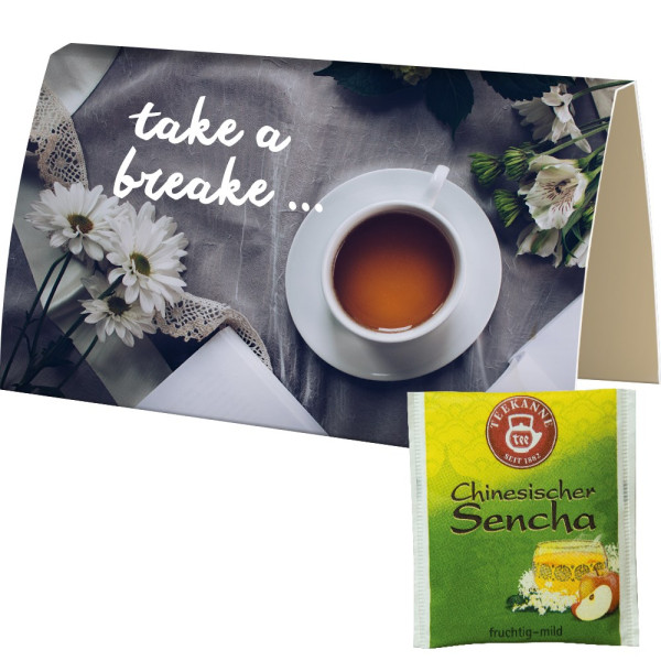 Beuteltee Chinesischer Sencha, ca. 1,75g, Werbekarte A6 gefaltet