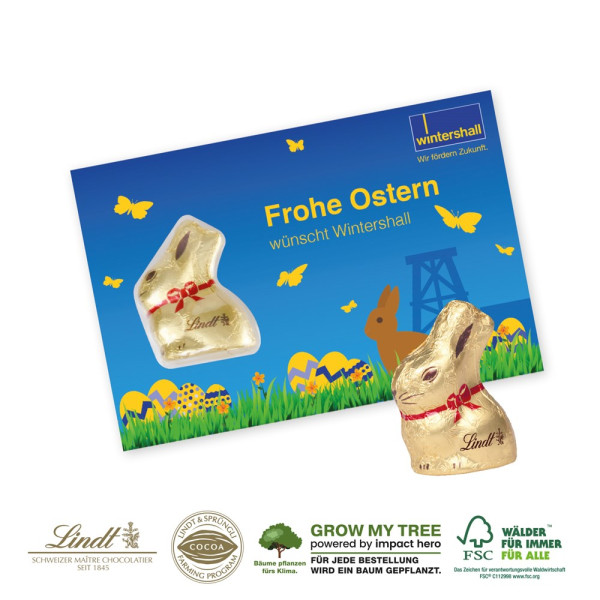 SCHOKOKARTE MIT LINDT GOLDHASE