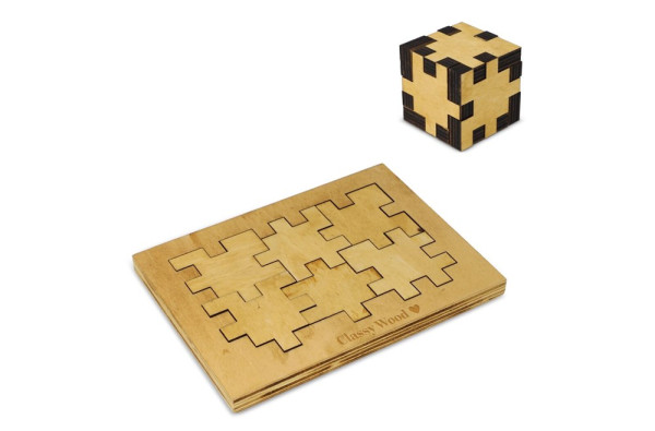 Würfelpuzzle aus Holz