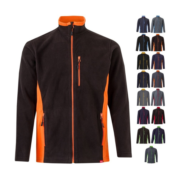 VL GERAS. Zweifarbige Fleecejacke (220g/m²) aus Polyester (100%)