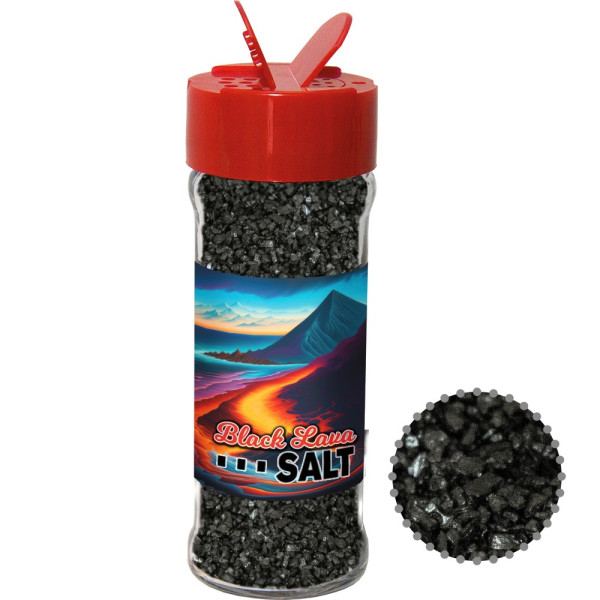 Gewürzmischung Black Lava Salz, ca. 80g, Glas mit Streuaufsatz