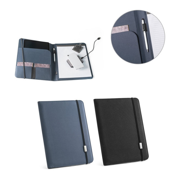 EMERGE FOLDER II. A4 Mappe aus recyceltem Polyester (100% rPET) 300D mit elastischem Verschluss