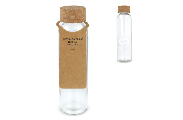 Recycling-Glasflasche mit Korkdeckel 500ml