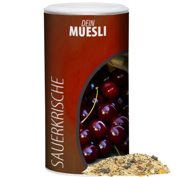 Müsli Sauerkirsche, ca. 150g, Pappdose Medium