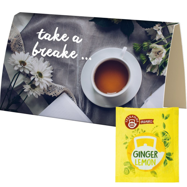 Beuteltee Ginger Lemon, ca. 1,8g, Werbekarte A6 gefaltet